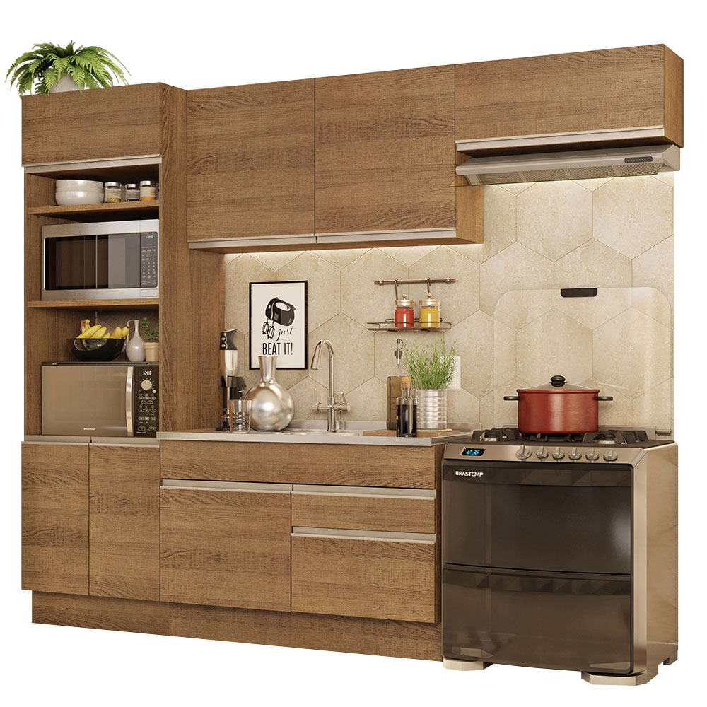 Cocina Integral 270 cm Glamy Madesa 15 Marrón