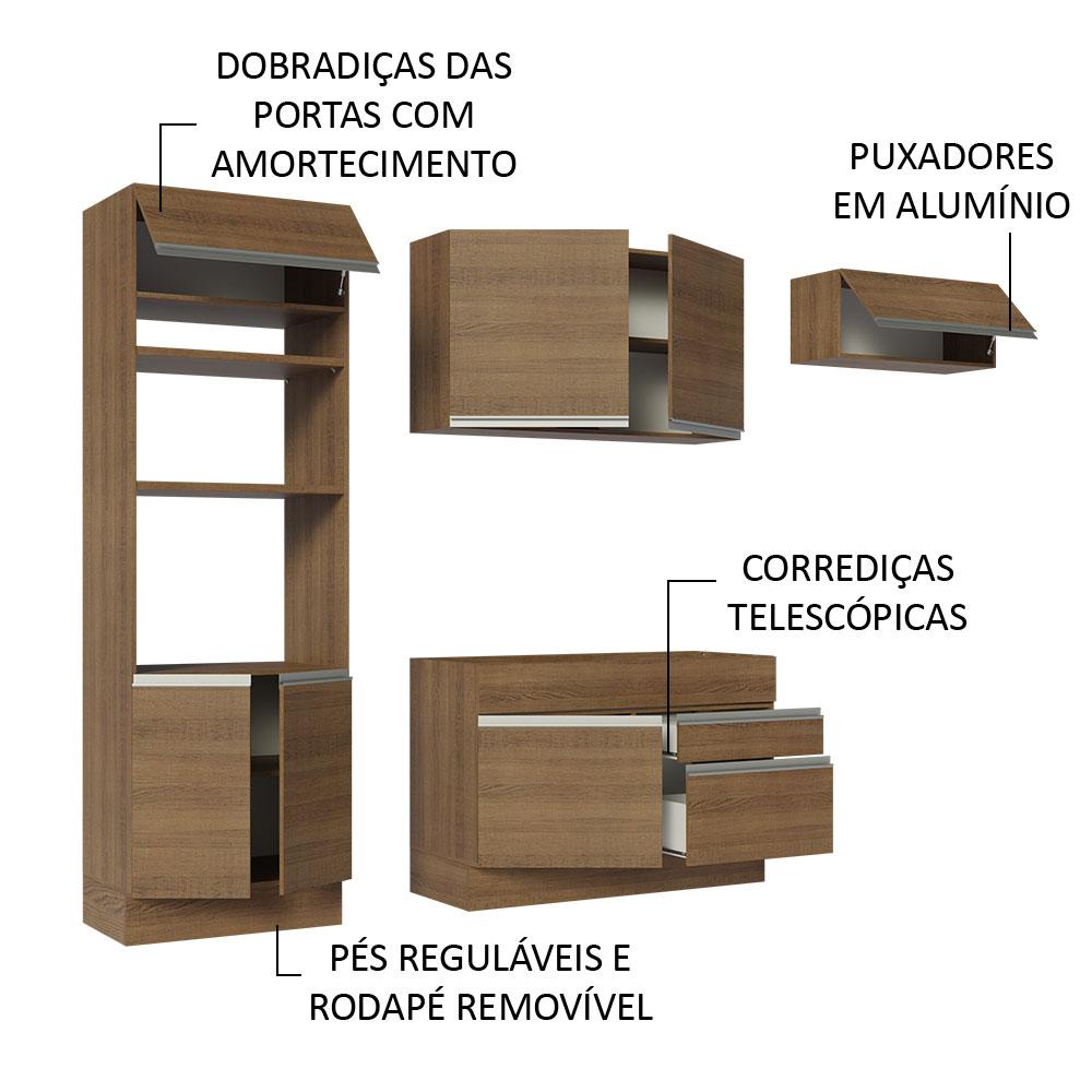 Foto 5 pulgar | Cocina Integral 270 cm Glamy Madesa 15 Marrón