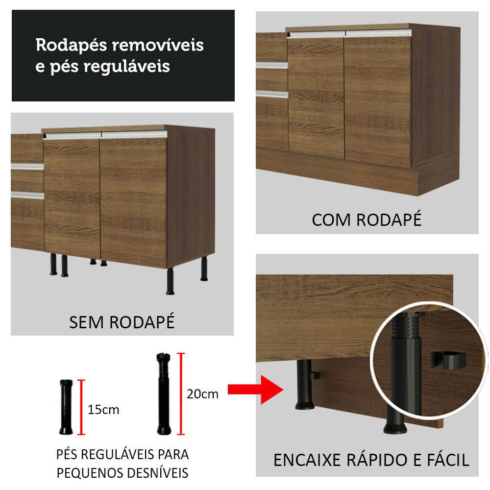 Foto 8 | Cocina Integral Madesa Glamy Marrón 180cm con Tiradores de Aluminio y Guías Telescópicas