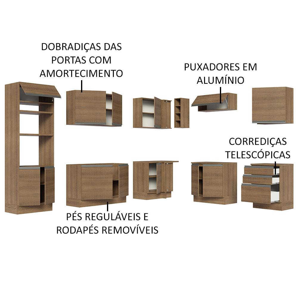 Foto 5 pulgar | Cocina Integral Madesa Glamy Marrón 479 Cm