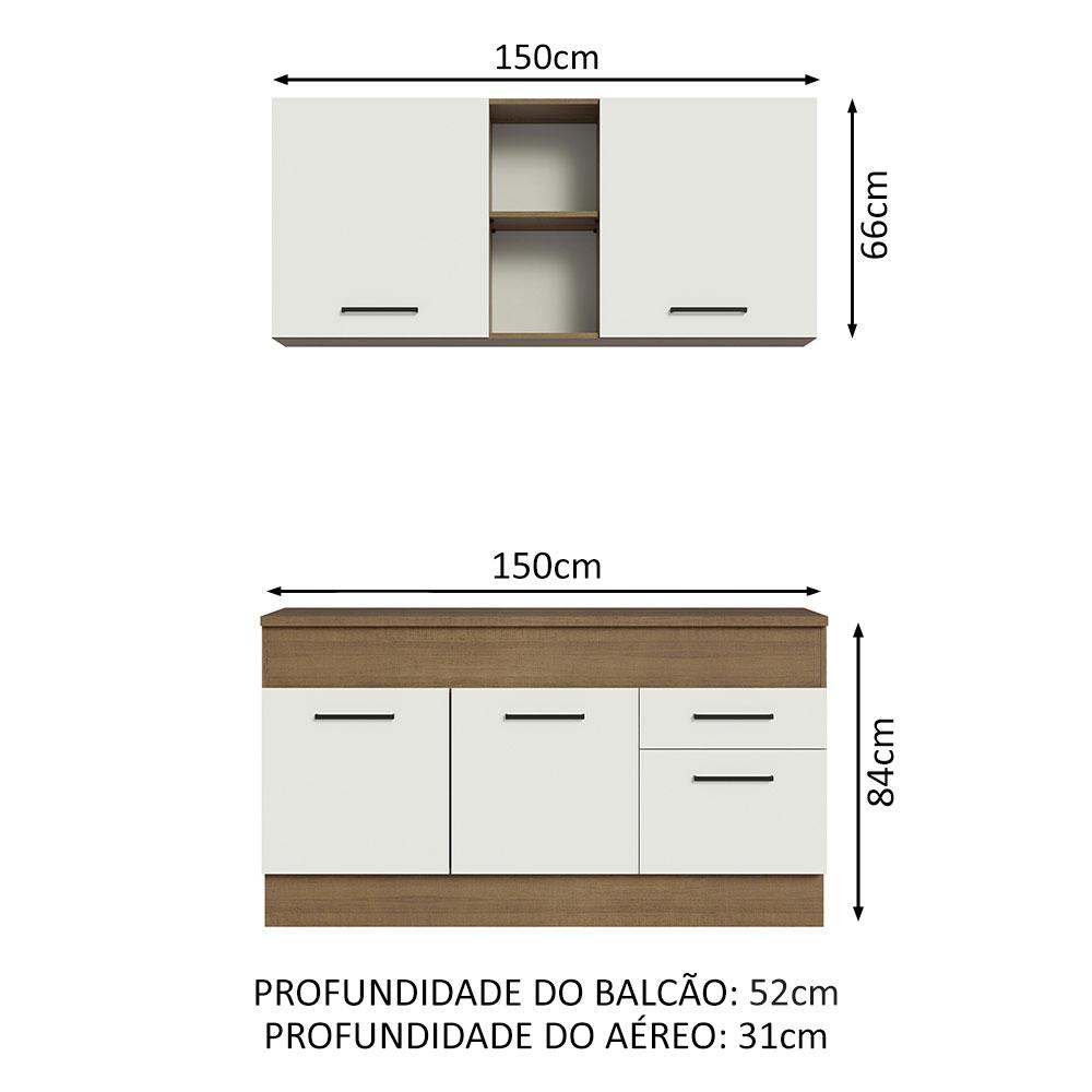 Foto 4 pulgar | Cocina Integral Madesa Ágata Marrón con Blanco