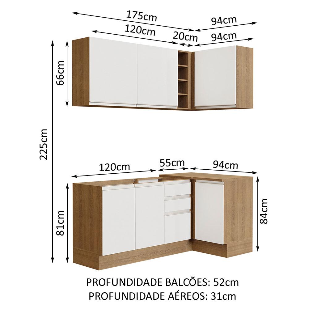 Foto 4 pulgar | Cocina Integral Esquinera 269 cm Madesa  Glamy 01 Marrón