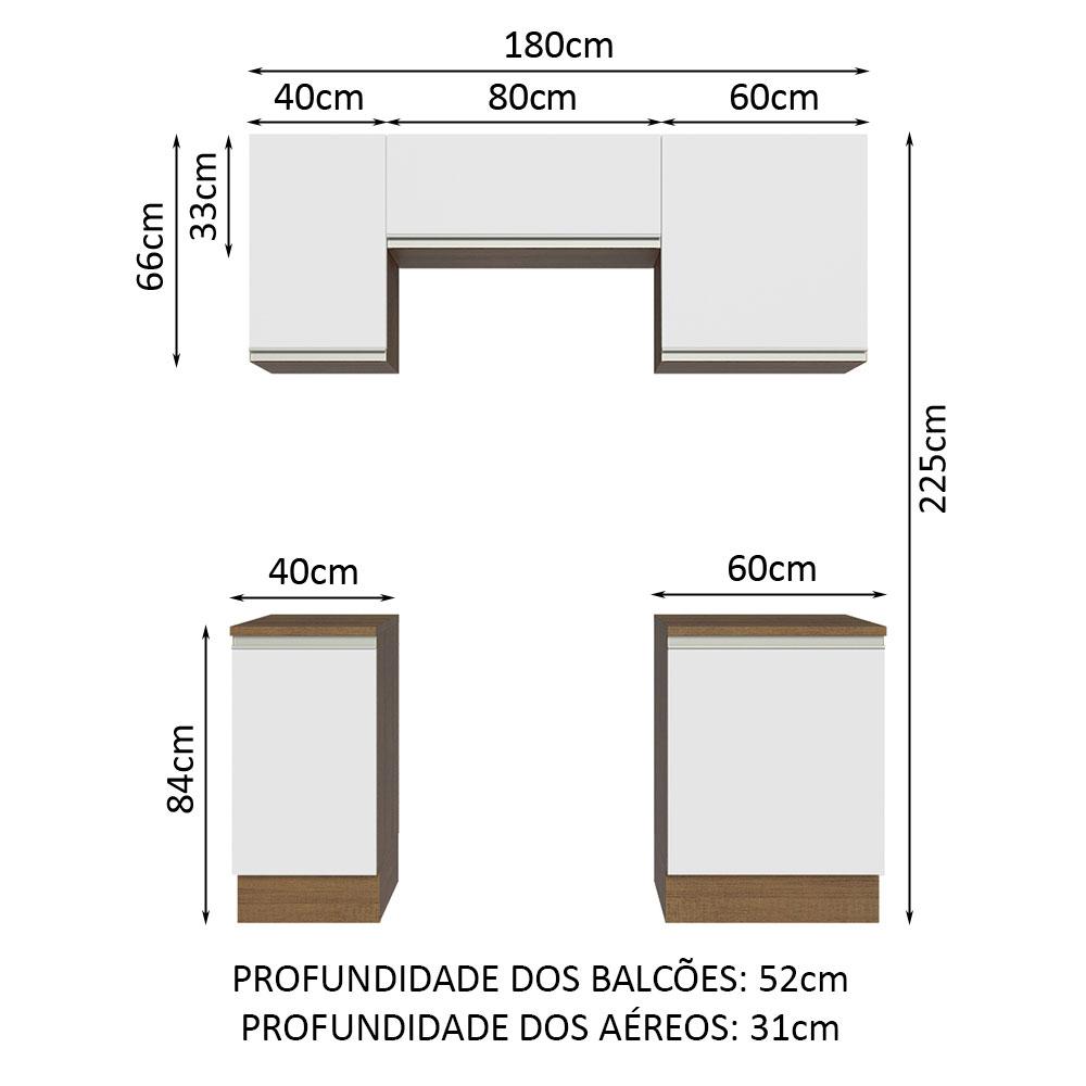 Foto 4 pulgar | Cocina Integral Madesa Glamy Marrón con Blanco