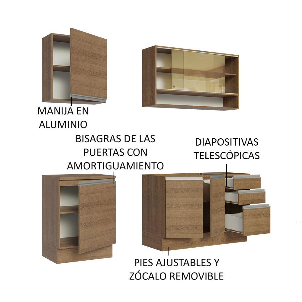 Foto 4 | Cocina Integral Madesa Glamy Marrón 180 Cm