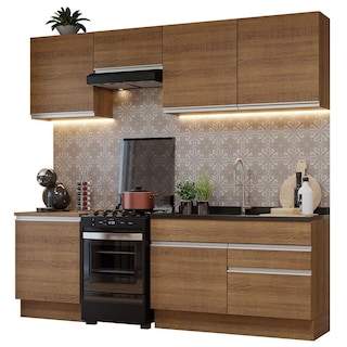 Foto 1 | Cocina Integral Madesa Glamy Marrón 240 cm