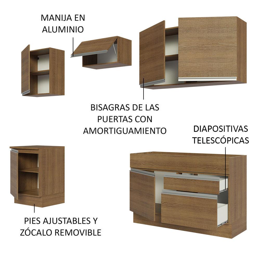 Foto 4 | Cocina Integral Madesa Glamy Marrón 240 cm