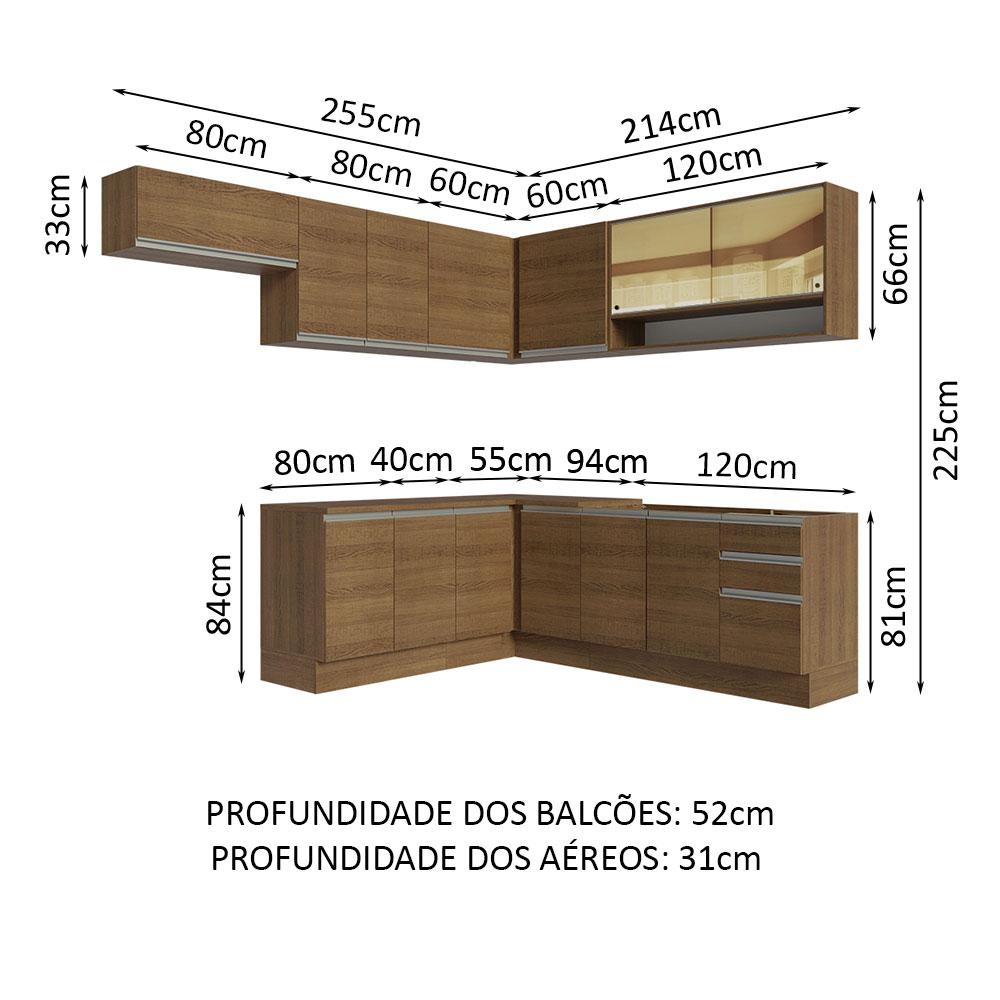 Foto 4 pulgar | Cocina Integral Madesa Glamy Marrón 469 cm