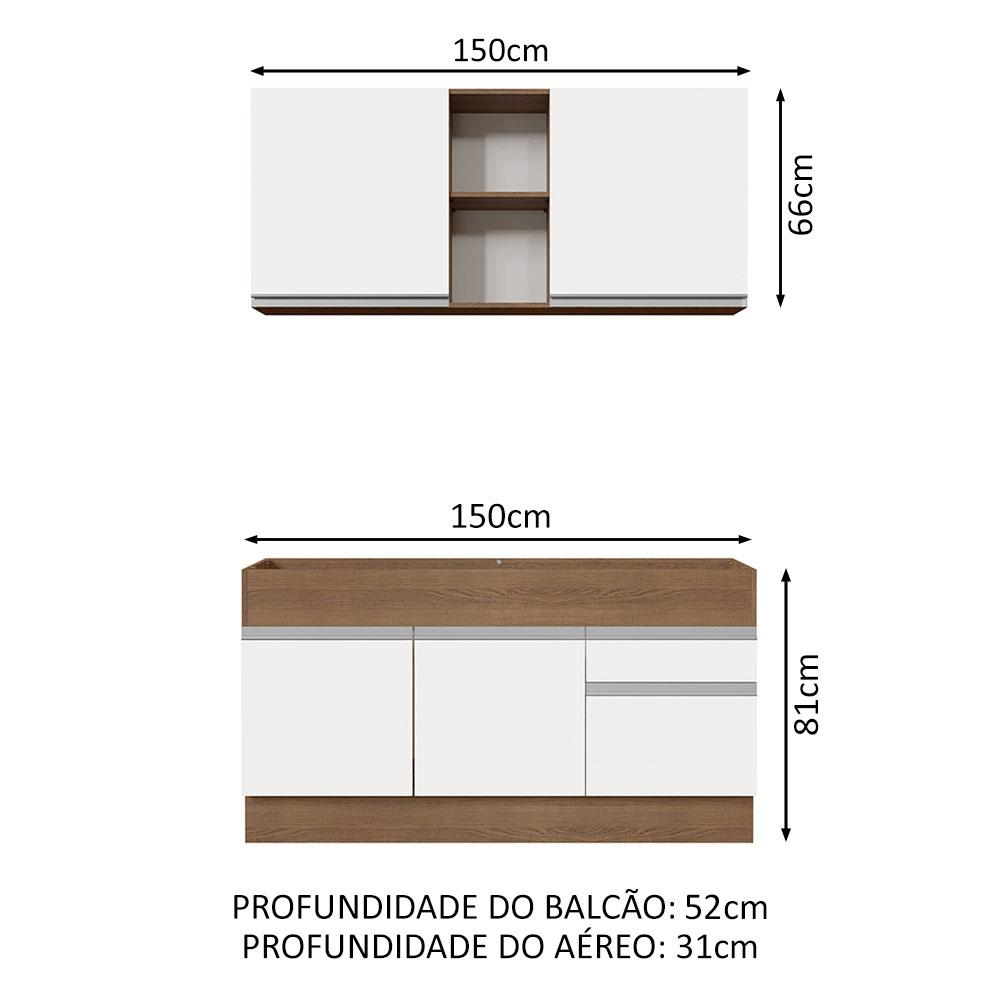 Foto 4 pulgar | Cocina Integral Madesa Glamy 02 Marrón y Blanco