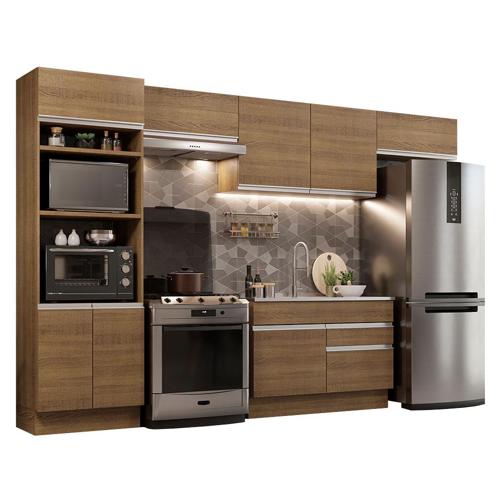 Cocina Integral Madesa Glamy Marrón 350 Cm