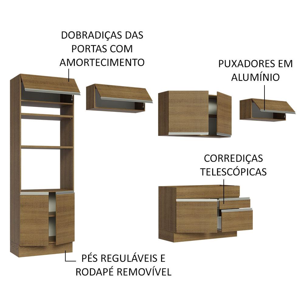 Foto 5 pulgar | Cocina Integral Madesa Glamy Marrón 350 Cm