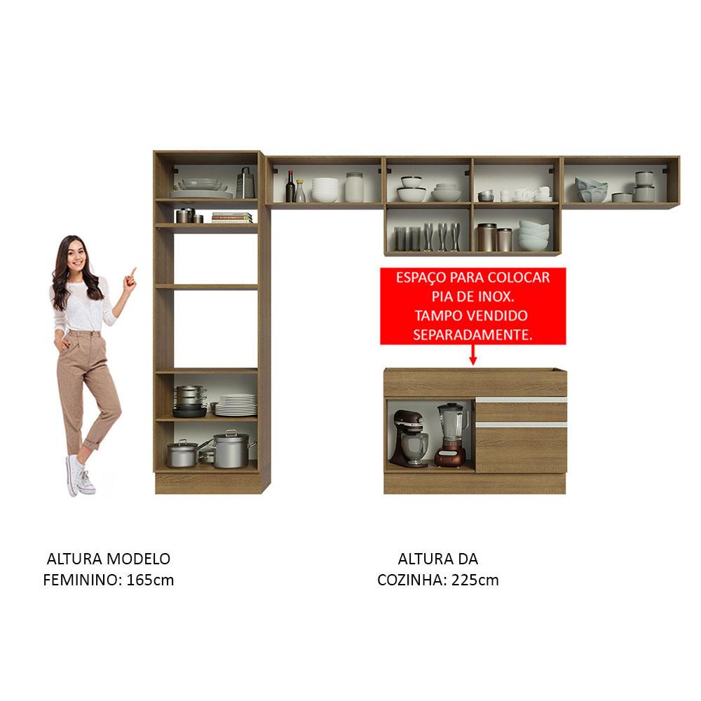Foto 6 pulgar | Cocina Integral Madesa Glamy Marrón 350 Cm