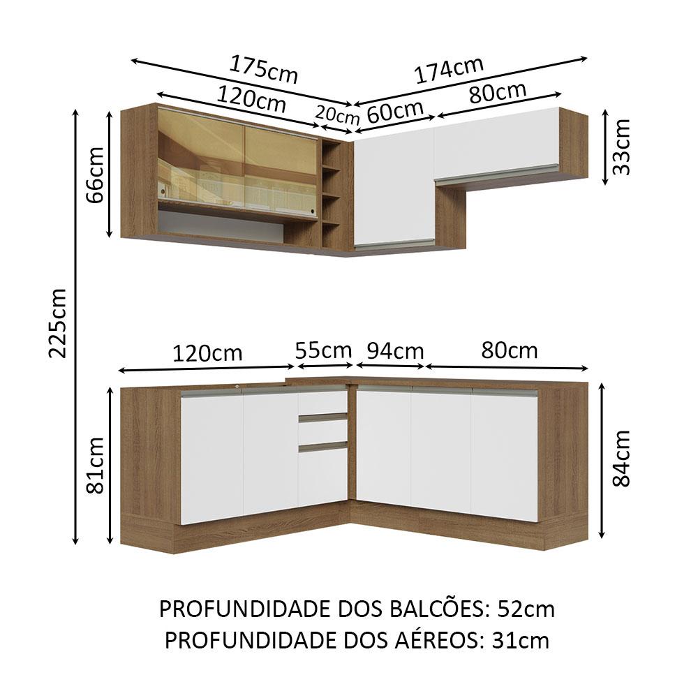 Foto 4 pulgar | Cocina Integral Esquinera Madesa Glamy MArrón 349 Cm