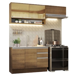 Foto 1 | Cocina Integral Madesa Glamy Marrón 200 cm
