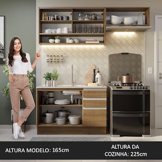 Foto 5 | Cocina Integral Madesa Glamy Marrón 200 cm