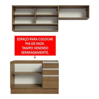 Foto 6 | Cocina Integral Madesa Glamy Marrón 200 cm