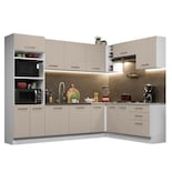 Cocina Integral Esquinera Madesa Ágata Blanco con Crema