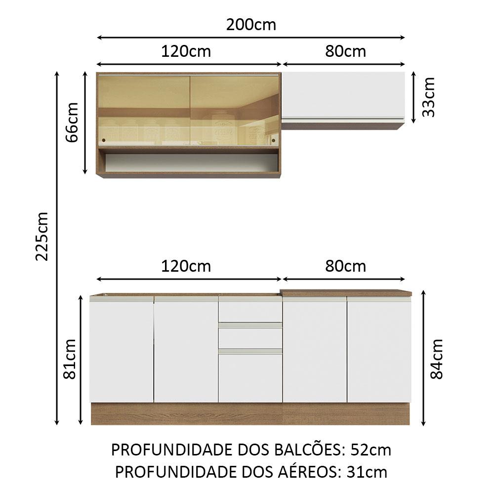 Foto 4 pulgar | Cocina Integral Madesa Glamy Blanco 200 Cm