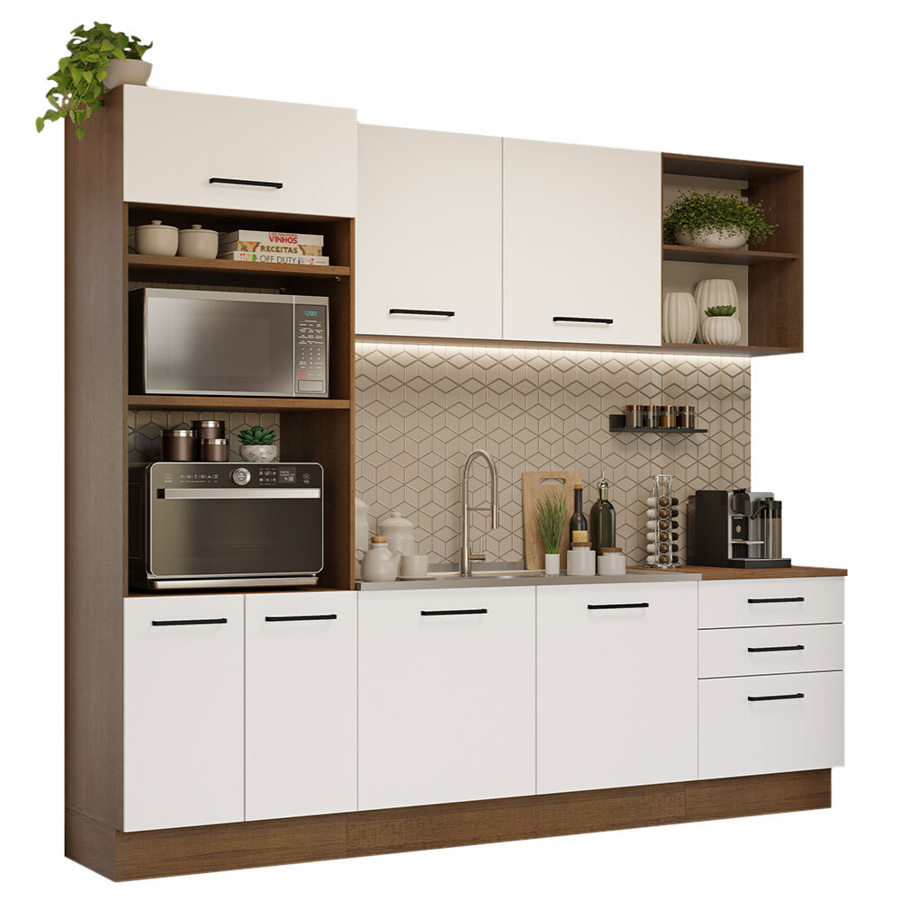 Cocina Integral 250 cm Agata Madesa 01 Marrón