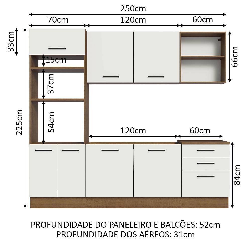 Foto 4 pulgar | Cocina Integral 250 cm Agata Madesa 01 Marrón