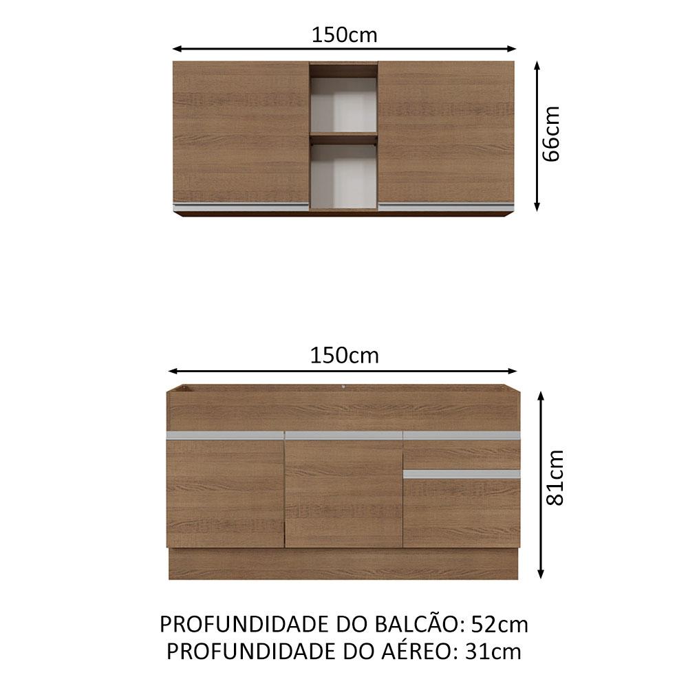 Foto 3 | Cocina Integral Madesa Glamy Marrón 120 Cm