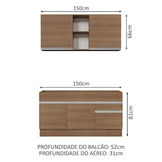 Foto 3 | Cocina Integral Madesa Glamy Marrón 120 Cm