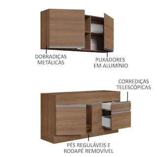 Foto 4 | Cocina Integral Madesa Glamy Marrón 120 Cm
