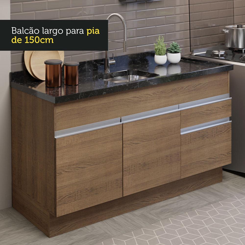 Foto 7 pulgar | Cocina Integral Madesa Glamy Marrón 120 Cm