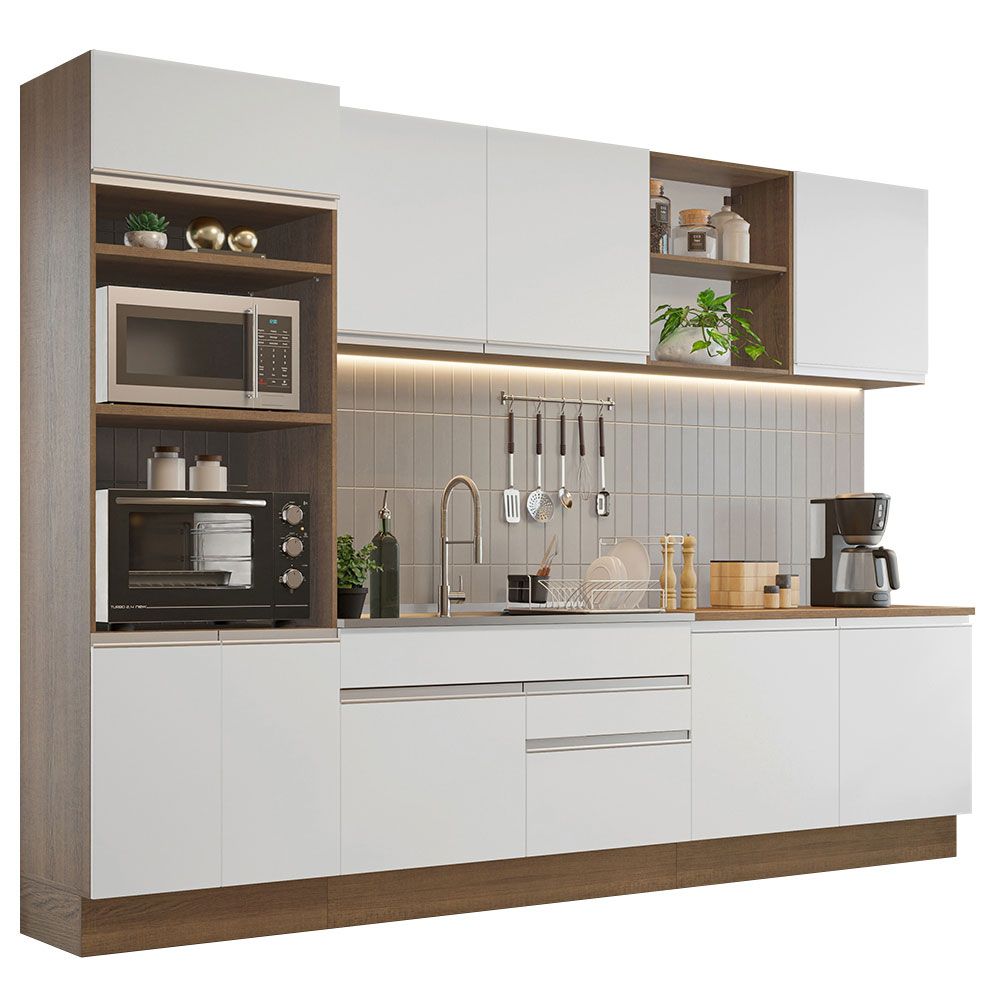 Cocina Integral Madesa Glamy Blanca de 310 Cm