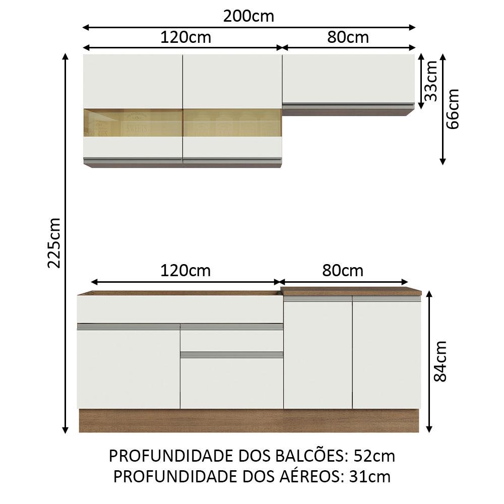 Foto 3 | Cocina Integral Madesa Glamy Marrón con Blanco