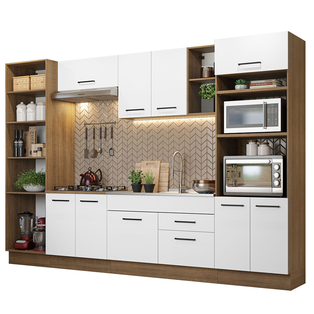 Cocina Integral 330 cm Agata Madesa 02 Marrón