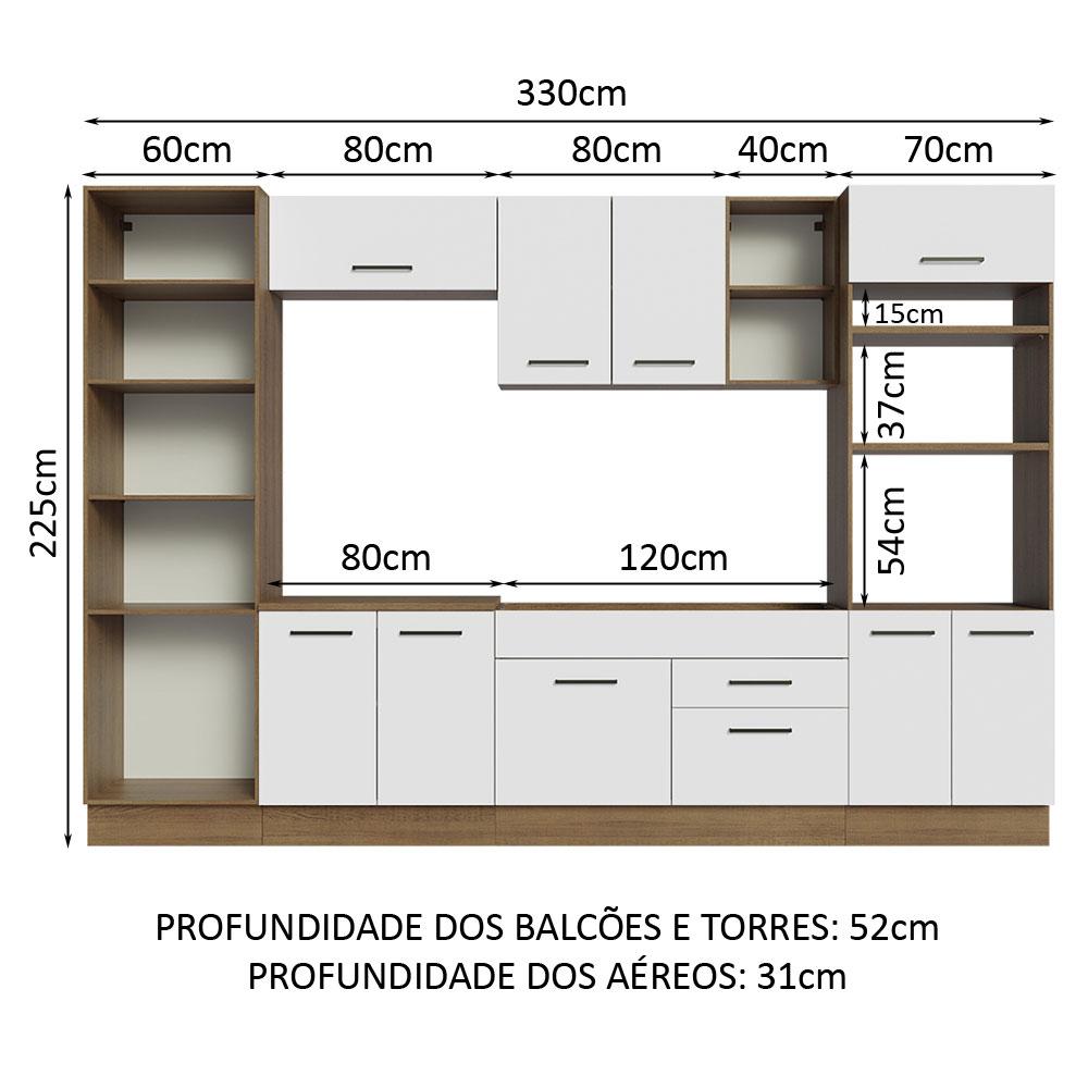 Foto 4 pulgar | Cocina Integral 330 cm Agata Madesa 02 Marrón