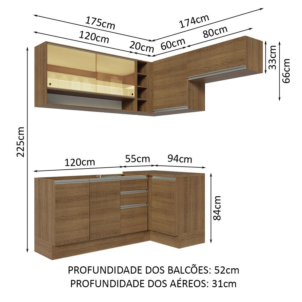 Foto 4 pulgar | Cocina Integral Madesa Glamy Marrón 349 Cm