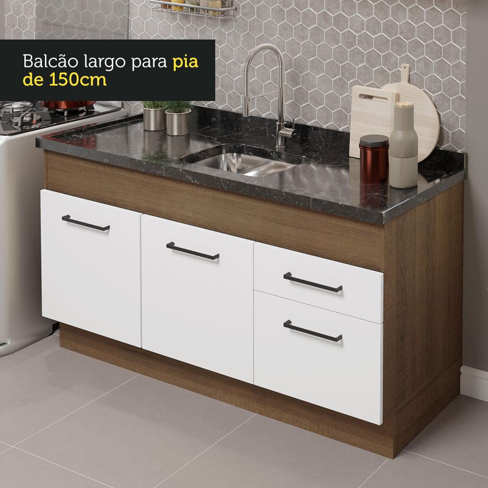 Foto 7 pulgar | Cocina Integral Madesa Ágata Blanca de 150 Cm