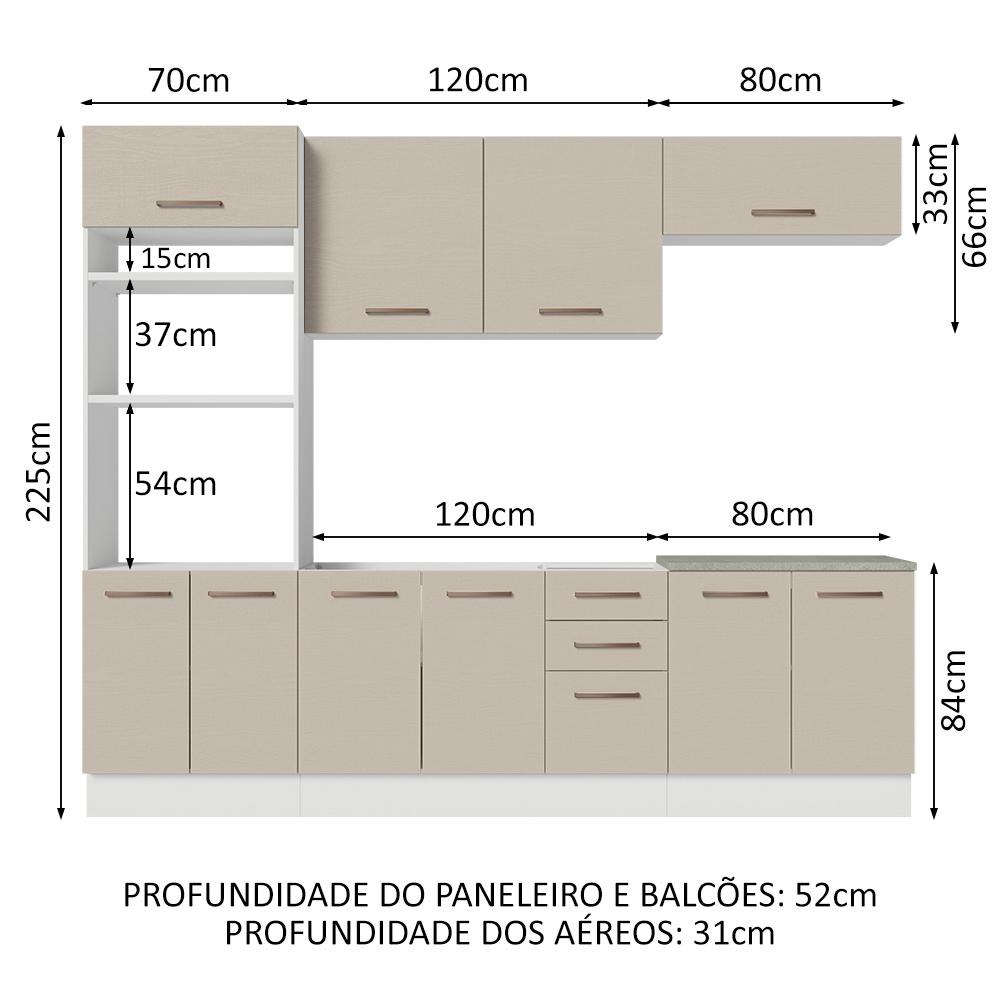 Foto 4 pulgar | Cocina Integral Madesa Agata Beige 270 Cm