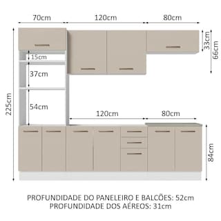 Foto 3 | Cocina Integral Madesa Agata Beige 270 Cm