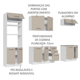 Foto 4 | Cocina Integral Madesa Agata Beige 270 Cm