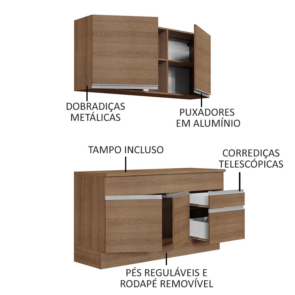 Foto 4 | Cocina Integral Madesa Glamy Marrón de 150 Cm