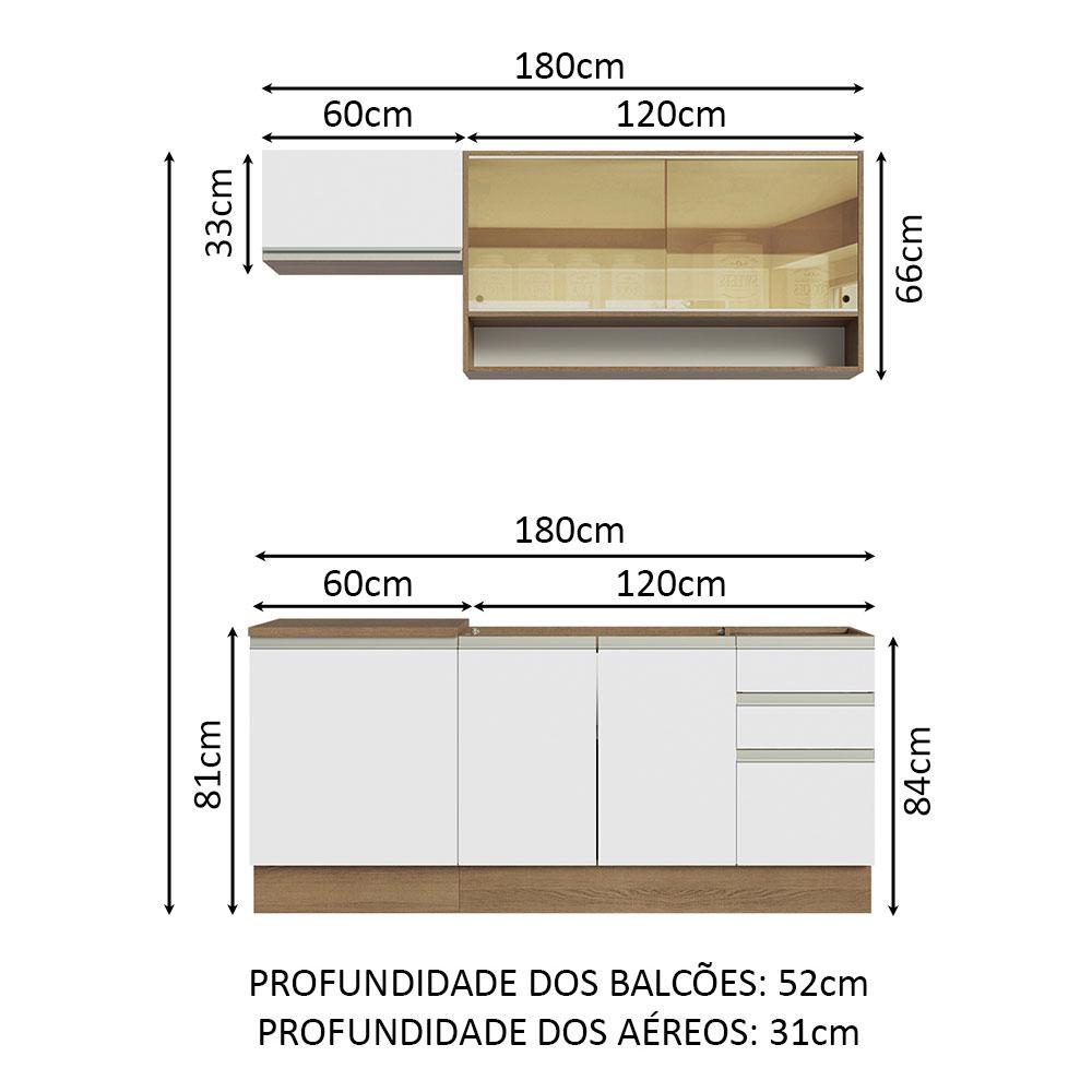 Foto 3 | Cocina Integral Madesa Glamy Marrón con Blanco