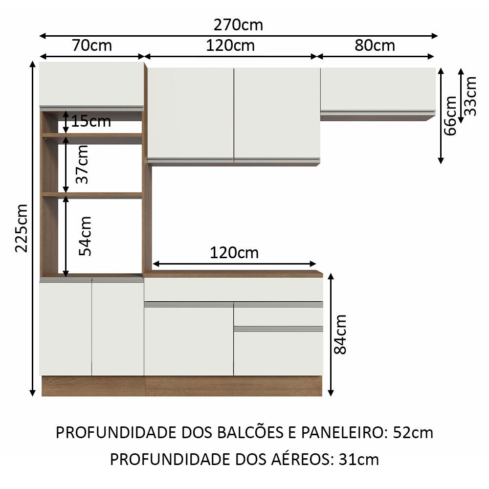 Foto 3 | Cocina Integral Madesa Glamy Marrón con Blanco