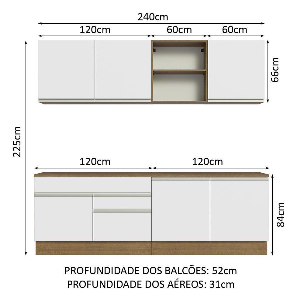 Foto 4 pulgar | Cocina Integral Madesa Glamy Marrón 240 Cm