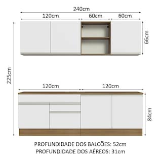 Foto 3 | Cocina Integral Madesa Glamy Marrón 240 Cm