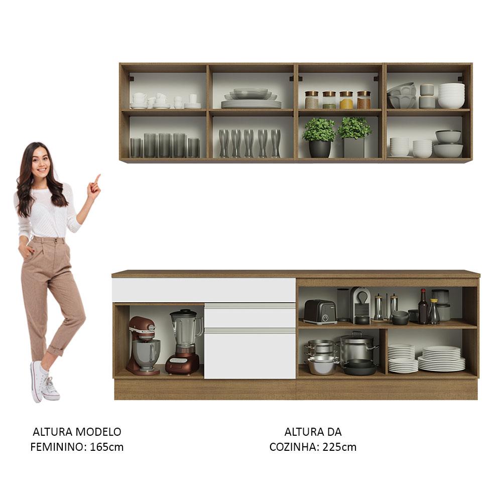 Foto 5 | Cocina Integral Madesa Glamy Marrón 240 Cm