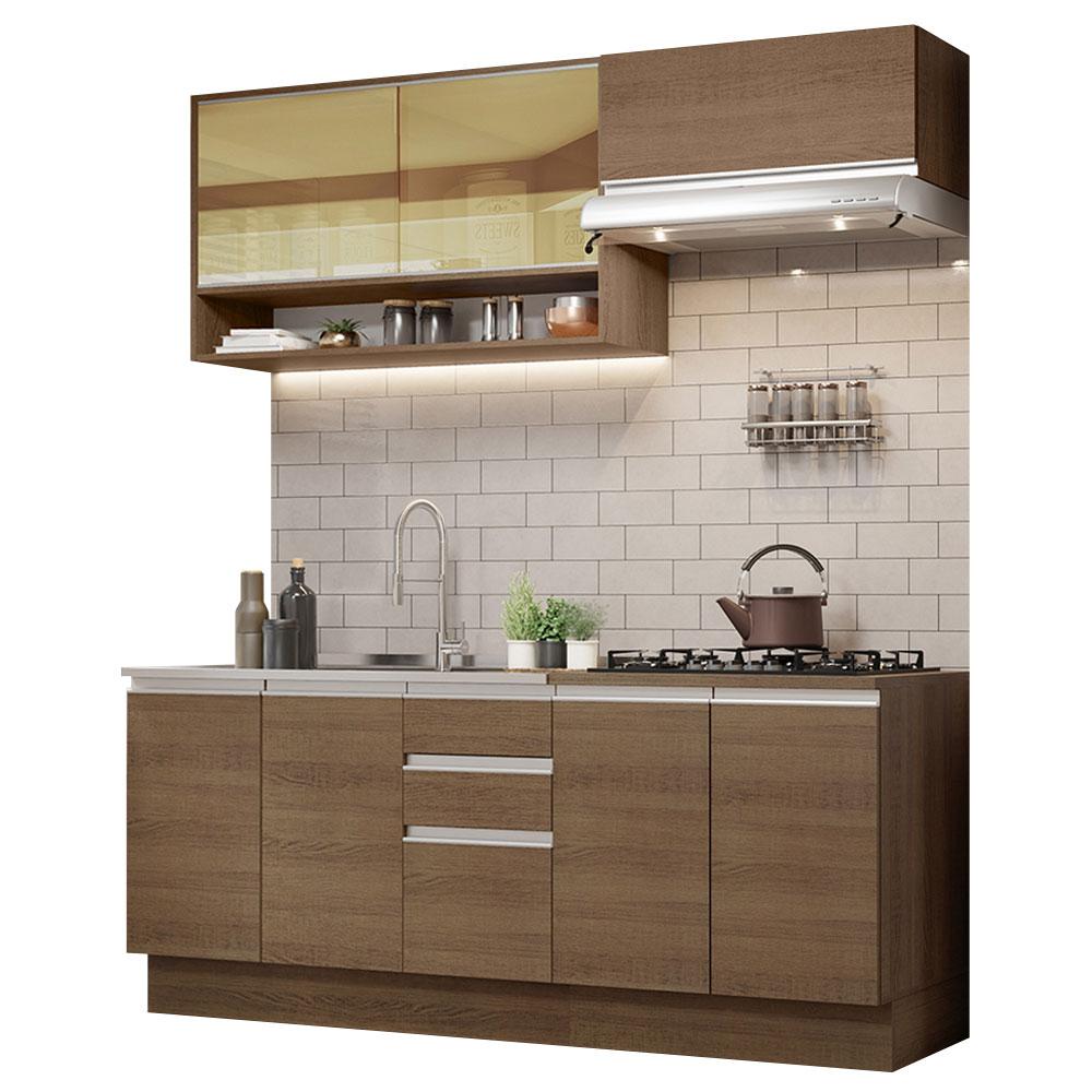 Cocina Integral Madesa Glamy Marrón 200 Cm