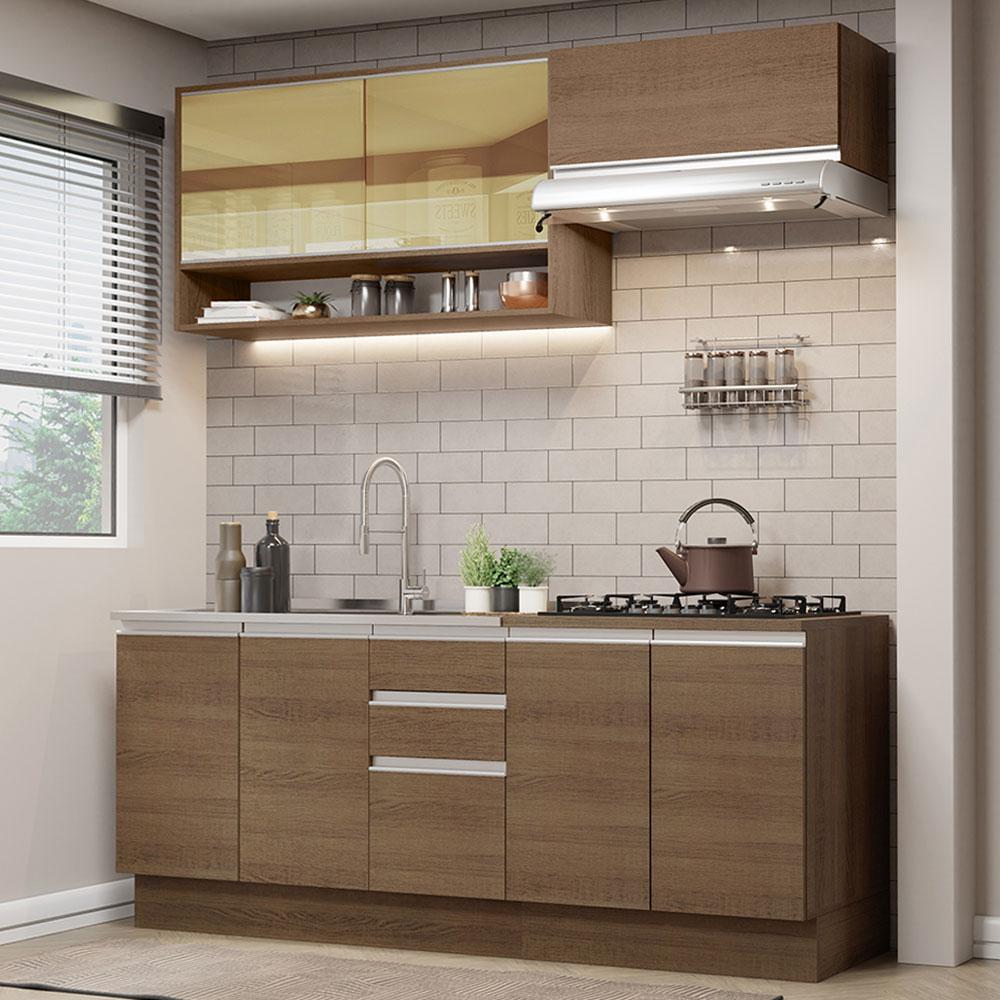 Foto 3 pulgar | Cocina Integral Madesa Glamy Marrón 200 Cm