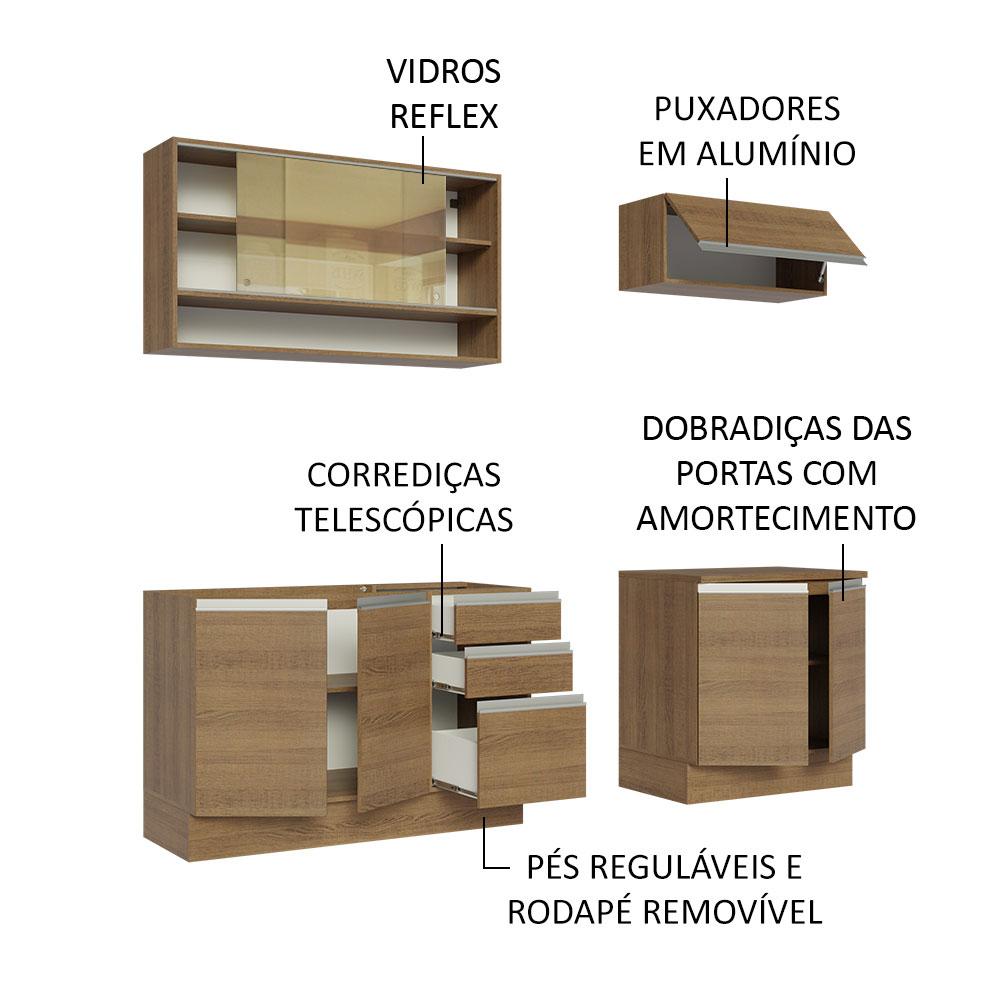 Foto 5 pulgar | Cocina Integral Madesa Glamy Marrón 200 Cm