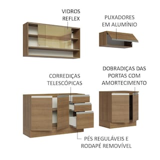 Foto 4 | Cocina Integral Madesa Glamy Marrón 200 Cm