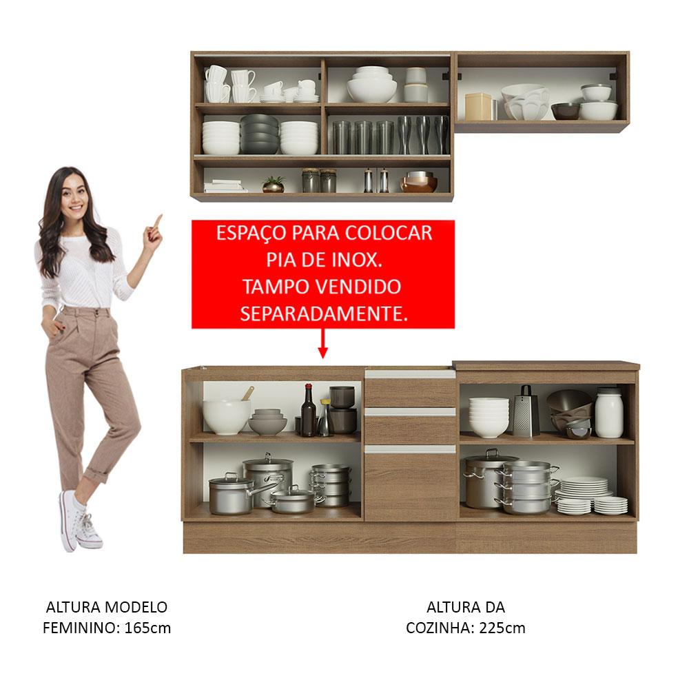 Foto 6 pulgar | Cocina Integral Madesa Glamy Marrón 200 Cm
