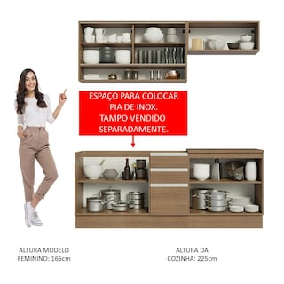 Foto 5 | Cocina Integral Madesa Glamy Marrón 200 Cm