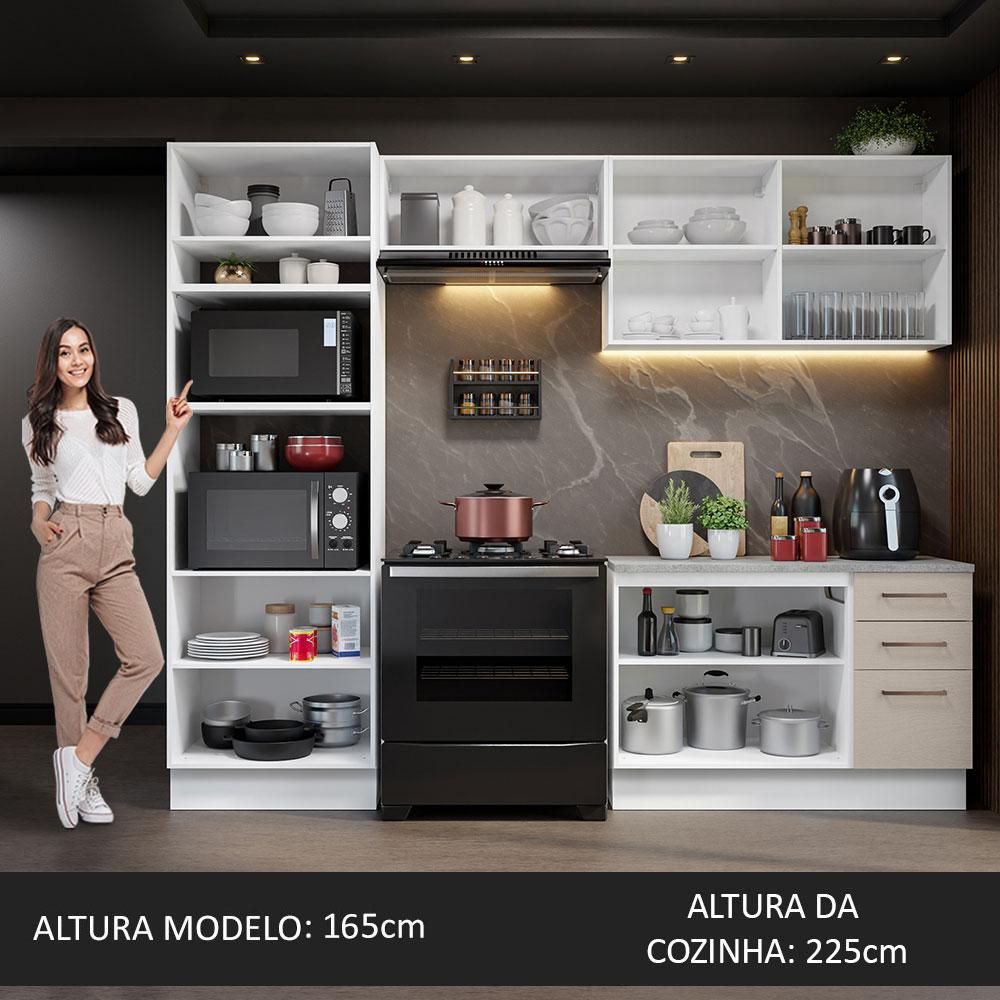 Foto 6 pulgar | Cocina Integral Madesa Agata Beige 270cm con Encimera y Espacio para Horno y Microondas