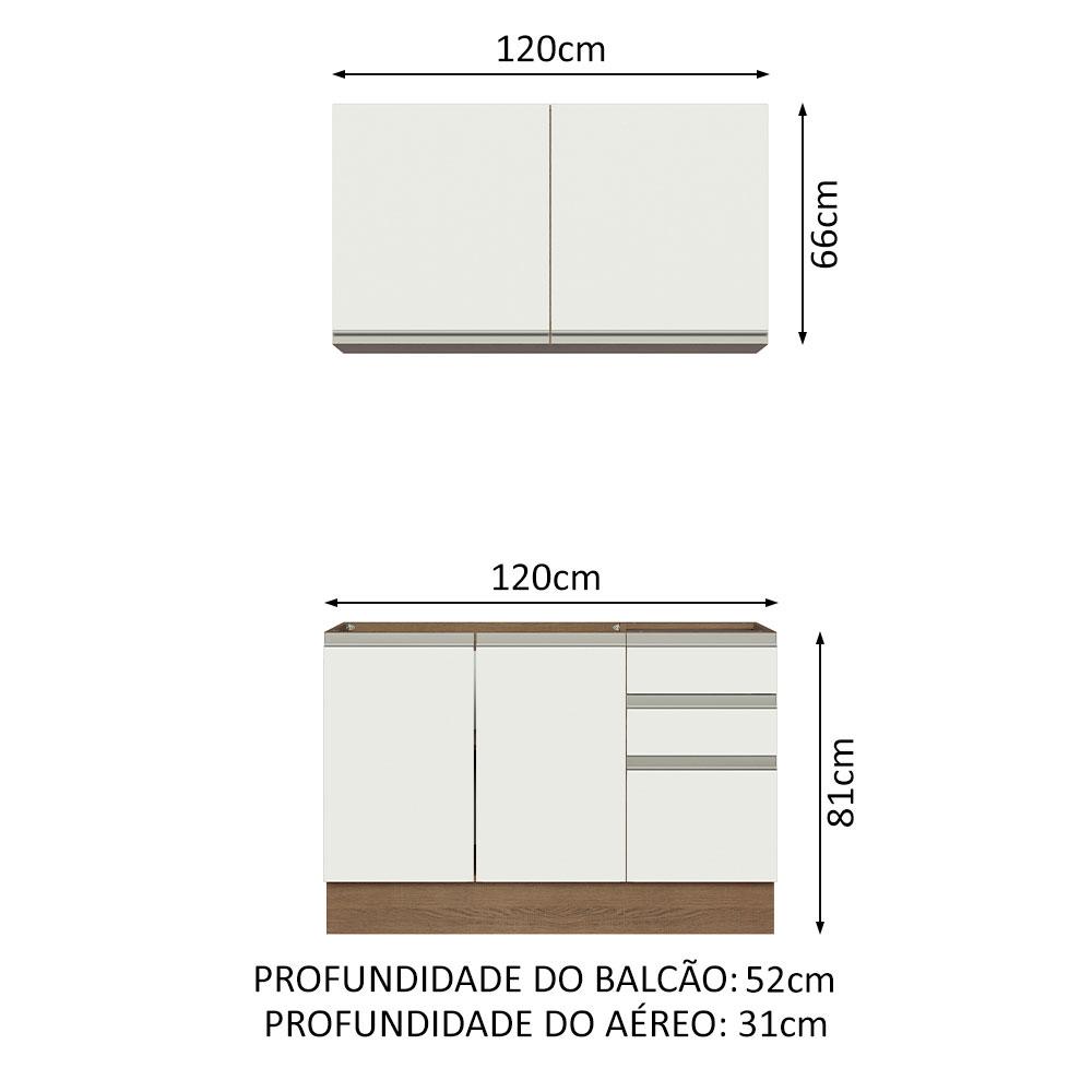 Foto 4 pulgar | Cocina Integral Madesa Glamy Marrón 120 Cm